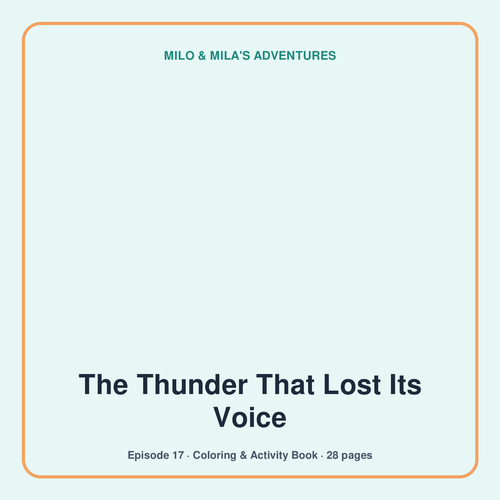 The Thunder That Lost Its Voice — Coloring & Activity Book